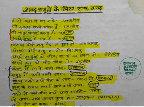 Hindi Handwritten Notes Download| शानदार हस्तलिखित हिंदी के नोट्स