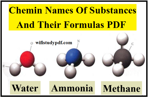 Chemin Names Of Substances And Their Formulas PDF
