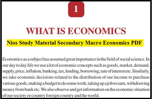 Nios Study Material Economics PDF