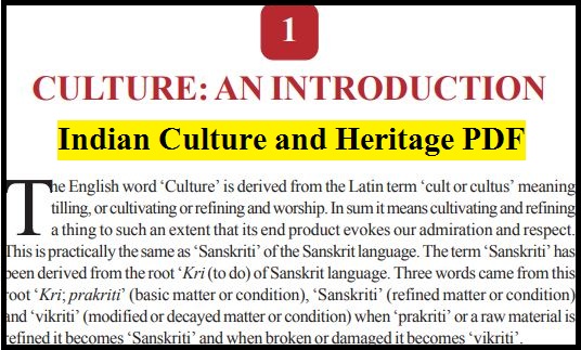 Indian Culture and Heritage PDF
