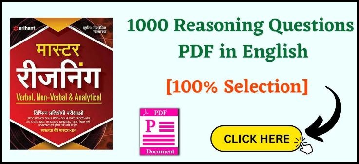 1000 Reasoning Questions PDF in English Free Download